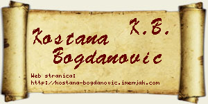 Koštana Bogdanović vizit kartica
